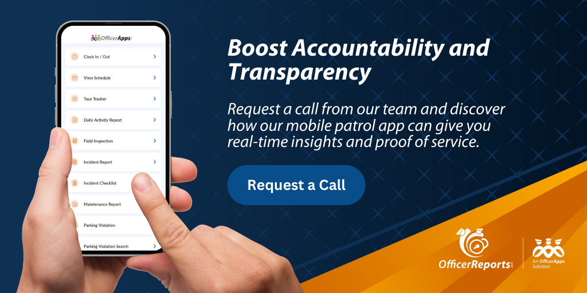 Request a call to talk about our app for mobile patrol tracking