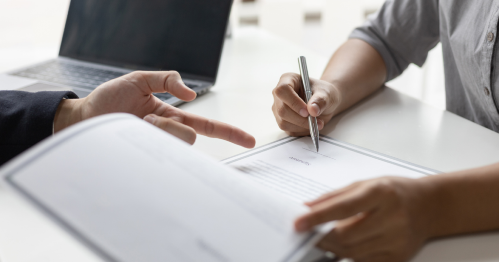 Signing security guard contract