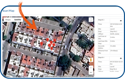 App for mobile patrol live view Officer GPS location