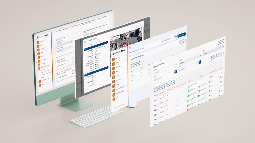 security guard management system for mobile patrols computer screen