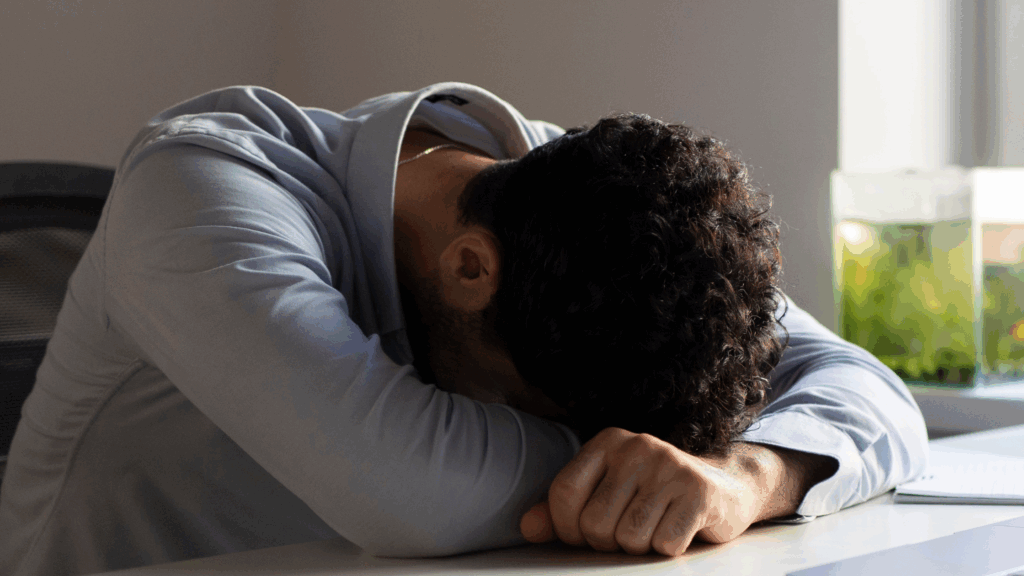 security officer sleeping